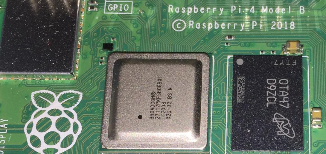 Raspberry Pi CPU closeup