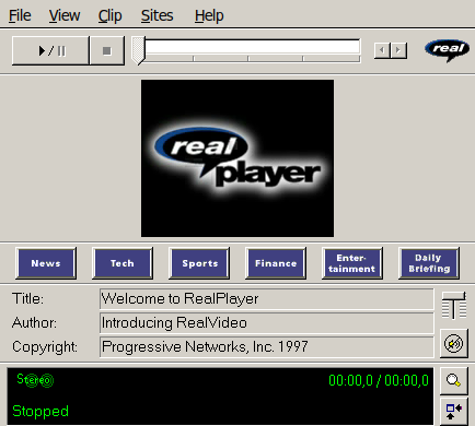 RealPlayer 4.01 32-bit (Running under Wine)
