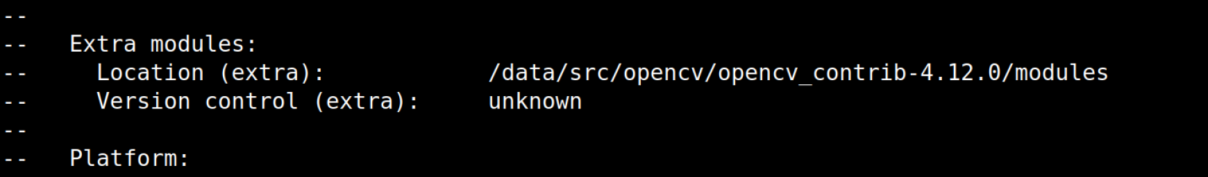 General configuration for OpenCV 4.12.0